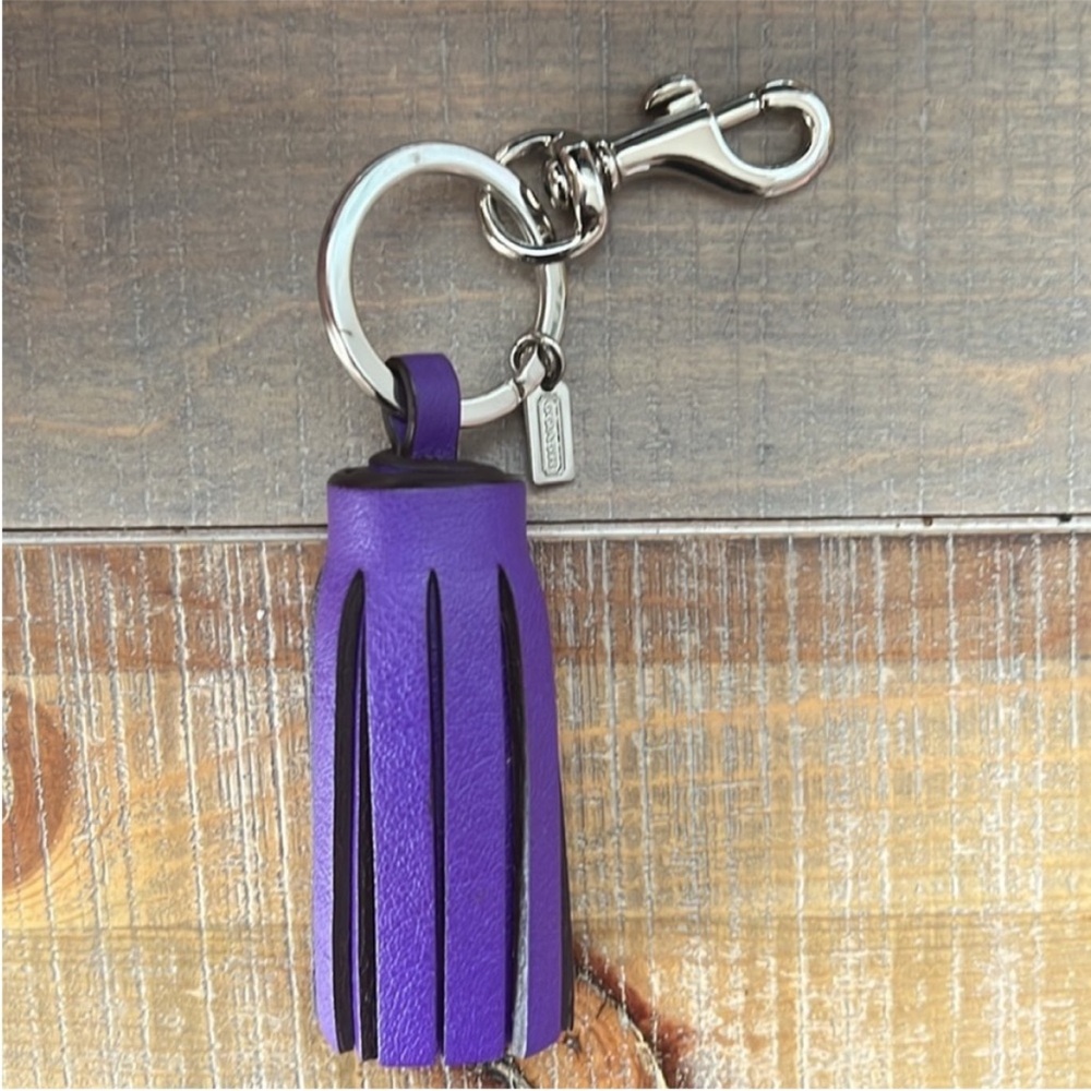Coach Leather Tassel Bag Charm EUC